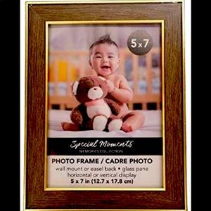 Rustic Wood Picture Frame with Gold Trim